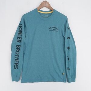 Howler Brothers Creative Creatures T Shirt Mens S Blue Heather Long Sleeve Fish
